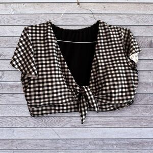 COCOSHIP Black and White Gingham bathing suit top 16